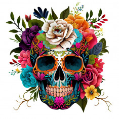 Sticker decorativ, Sugar Skull, Multicolor, 64 cm, 1201STK-1