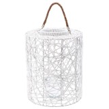 Cumpara ieftin Felinar plastic alb cu pahar sticla 31 x 39 cm