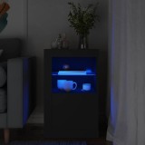 vidaXL Dulap lateral cu lumini LED, negru, lemn prelucrat