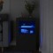 vidaXL Dulap lateral cu lumini LED, negru, lemn prelucrat