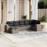 VidaXL Set canapele de grădină cu perne, 7piese gri deschis poliratan 3264438