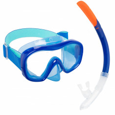 Kit Snorkeling Mască și Tub SNK 100 Albastru Adulți