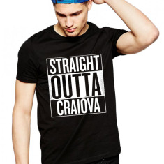 Tricou negru barbati - Straight Outta Craiova - 2XL