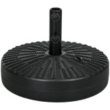 Suport pentru umbrela 38-48 mm, rotund, HDPE si otel, imitatie ratan, negru, 51x36 cm, ART