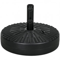 Suport pentru umbrela 38-48 mm, rotund, HDPE si otel, imitatie ratan, negru, 51x36 cm GartenVIP DiyLine