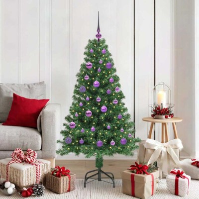 vidaXL Brad de Crăciun artificial Verde 150 cm PVC și Oțel și Plastic 3396906 foto