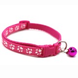 Zgarda ajustabila cu clopotel pentru caini si pisici, 18-32cm, Fucsia