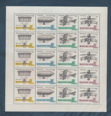 UNGARIA 1967-AEROFILA 67(i)-BLOC CU 5 SERII DE CATE 4 TIMBRE MI 2317 -2320 IA foto