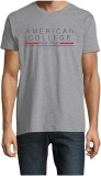 Tricou cu maneca scurta pentru barbati American College, gri, S - OUTLET