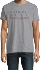 Tricou cu maneca scurta pentru barbati American College, gri, S - OUTLET