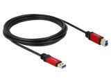Cablu USB A la USB B aurit 3m negru 24AWG 28AWG DELOCK 82758