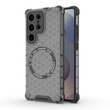 Husa transparenta Samsung Galaxy S25 Ultra Techsuit HoneyComb Shield MagSafe, negru
