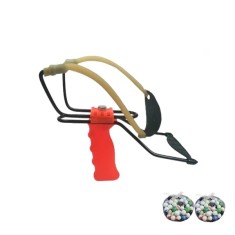 Set prastie profesionala cu suport si 100 bile sticla, DEPOX&reg;, 20 cm, portocaliu