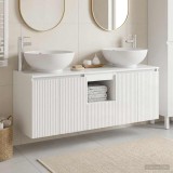 Cumpara ieftin Set dulap baie 3 buc. Alb foarte lucios 129 x 44,5 x 80 cm