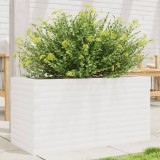 vidaXL Jardinieră de grădină, alb, 90x40x45,5 cm, lemn masiv de pin