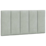Cumpara ieftin Perna tablie de pat, Hanko, gri deschis, 100 cm, catifea