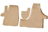 Set de 2 covorase bej cauciuc 3D stil tavita premium pentru VW T5, T6 din 2003, Volkswagen, Recambo