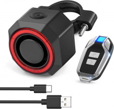 Stop bicicleta inteligent cu senzor de franare, telecomanda alarma sport inclusa, reincarcabil prin USB, 4 moduri de lumina, rezistent la apa si praf, foto