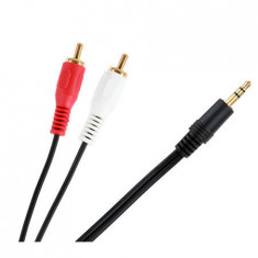 Cablu audio Jack 3.5 mm tata stereo la 2x RCA 1.5m Cabletech