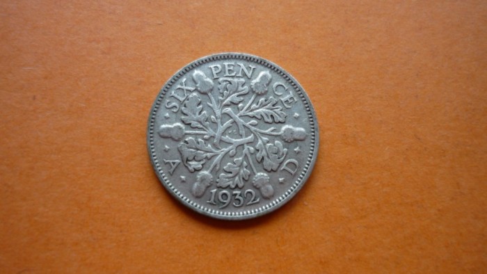 6 PENCE 1932 ARGINT *****