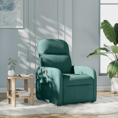 vidaXL Fotoliu rabatabil, verde &amp;icirc;nchis, material textil foto
