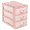 Cutie Organizare Birou, Model Plastic, Culoare Roz, Dimensiuni 11x9x13cm, 3 Sertare, Oem