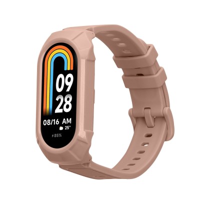 Curea Kwmobile pentru Xiaomi Mi Band 8, Roz deschis, Silicon, KWM0000252E003C foto