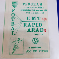 program UM Timisoara - Rapid Arad