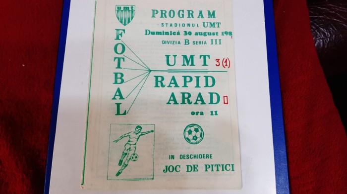 program UM Timisoara - Rapid Arad