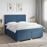 Cumpara ieftin Pat boxspring cu saltea albastru 160 x 200 cm Tesatura