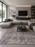 Covor Mira 24135-120, Inaltime Fir 6 mm, Marime 50 x 80 cm, Maro, Antialergic, Polipropilena, Living, Dormitor, Coridor, Hol