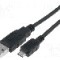 Cablu USB A mufa, USB B micro mufa, USB 2.0, lungime 1.5m, negru, VCOM - CU271-015-PB