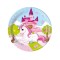 Set 8 farfurii din carton, model unicorn, 23 cm