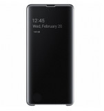 Husa de protectie compatibila cu Samsung Clear View pentru Galaxy S10 Black, Negru