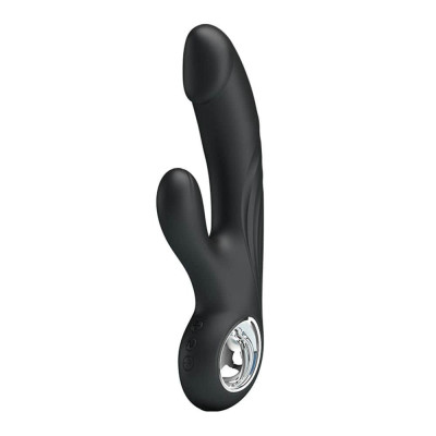 Vibrator Rabbit Selene, Negru, 19 cm foto