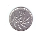 Moneda Malta 2 cents/centi 1991, stare buna, curata