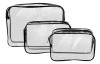 Set 3 genti organizatoare de calatorie cu fermoar Surface Mitt, transparente - RESIGILAT