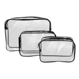 Set 3 genti organizatoare de calatorie cu fermoar Surface Mitt, transparente - RESIGILAT