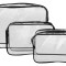 Set 3 genti organizatoare de calatorie cu fermoar Surface Mitt, transparente - RESIGILAT