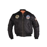Jacheta copii cu patchuri Mil-Tec Negru XL