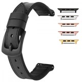 Curea piele, compatibila Apple Watch 9|8|7|6|5|4|3|2|1 Series, 41mm|40mm|38mm, Black Shadow