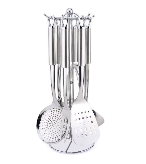 Set Ustensile de bucatarie cu suport Zass Gourmet ZG-KT 03 Inox - NOU