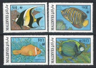 Maldive 1986 Mi 1198/201 MNH - WWF: Pesti foto