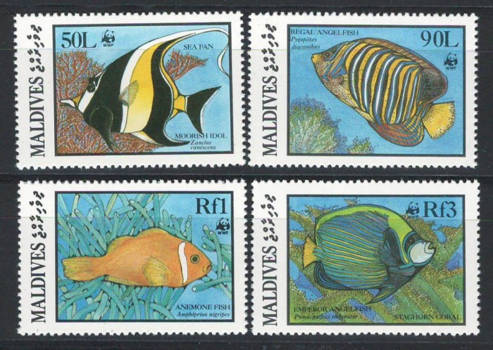 Maldive 1986 Mi 1198/201 MNH - WWF: Pesti