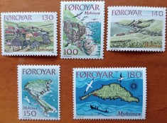 FOROYAR/FEROE(Teritoriu Danez)-&amp;#039;&amp;#039;Hartile teritoriulu&amp;#039;&amp;#039;-5v.-MNH-NESTAMP foto