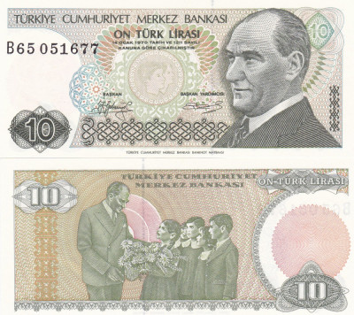 Turcia 10 Lire 1970 (78) UNC foto