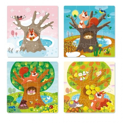 Puzzle 4 in 1 Anotimpurile Dodo, 72 piese, 3 ani+ foto