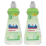 Pachet 2 x Solutie de Clatire pentru Masina de Spalat Vase Finish Formula 0%, 400 ml