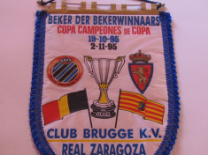 Fanion fotbal Club Brugge-Real Zaragoza, Champions Cup,1995 foto