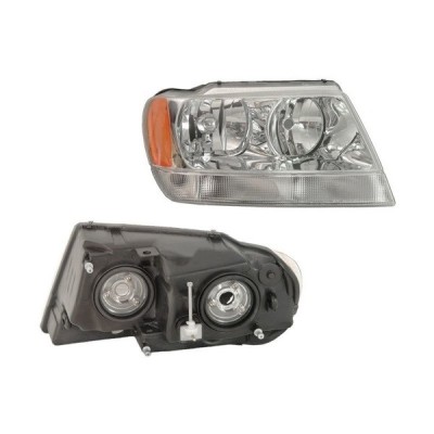 Far JEEP GRAND CHEROKEE (WJ/WG), 05.1999-12.2004, partea Dreapta, TYC, Tip=USA; tip bec HB3A+HB4A; manual; lucas alb, element reflectorizant argintiu foto